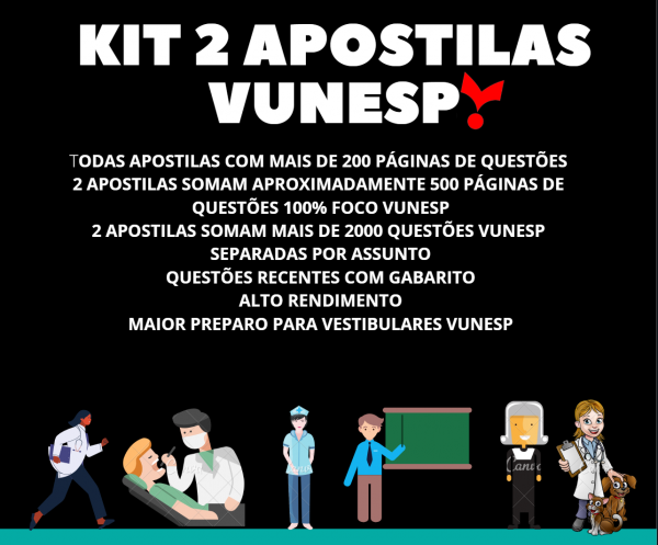 KIT 2 APOSTILAS OBJETIVAS VUNESP