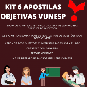 KIT COM TODAS APOSTILAS OBJETIVAS VUNESP