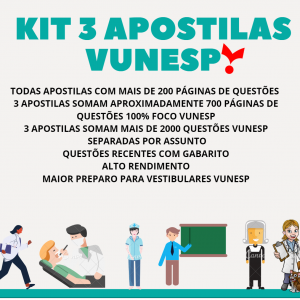 KIT 3 APOSTILAS OBJETIVAS VUNESP