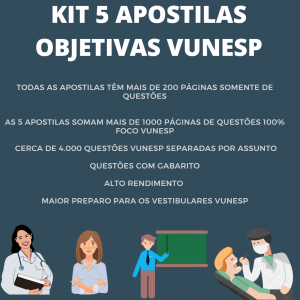 KIT 5 APOSTILAS OBJETIVAS VUNESP